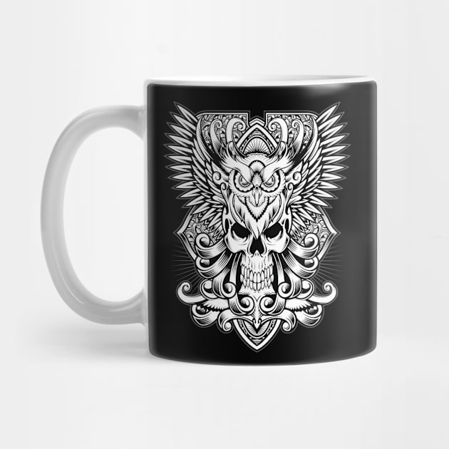 Dark Guardian: The Mysterious Combination of Skull and Owl by GothicDesigns